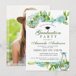 Studentfest för vattenfärgsaktus Eucalyptus Inbjudningar