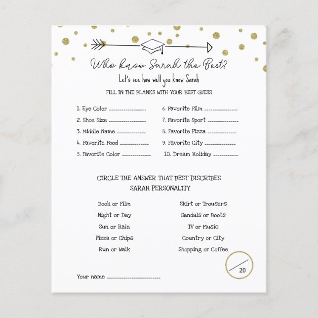 Studentfest Game, känn Student Game. Flygblad (Framsidan)