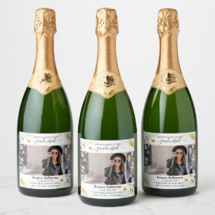 Studentfest Gratulerar blommigt Sparkling Vin La