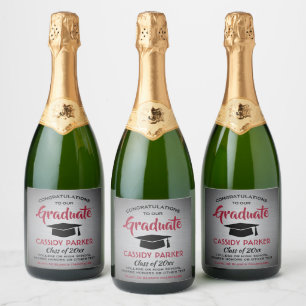 Studentfest Gratulerar Elegant Red Grått & Black