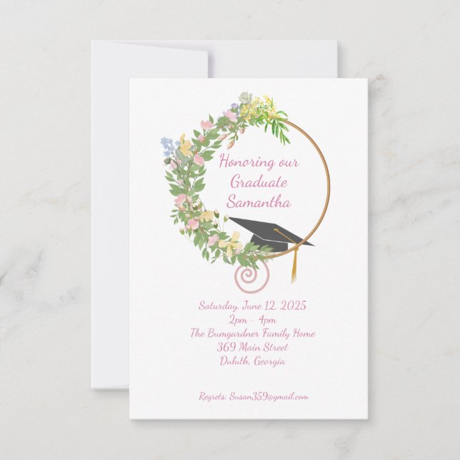 Studentfest i Garden, i Rosa Inbjudningar (Framsida)