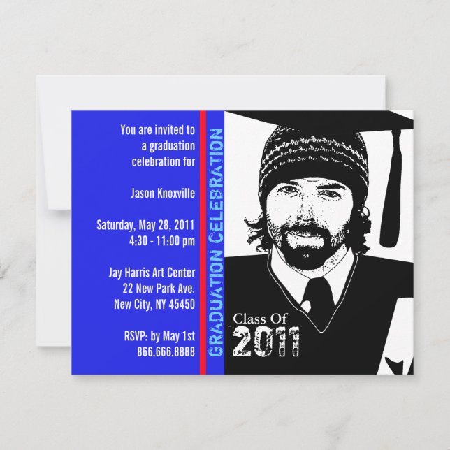 Studentfest Inbjudan, ynka Tecknad, hörndiagram Inbjudningar (Framsida)