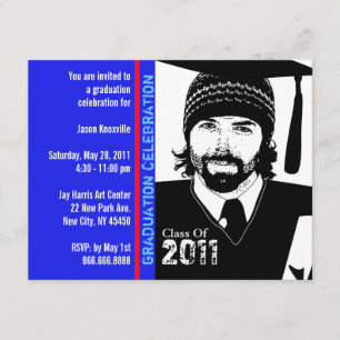 Studentfest Inbjudan, ynka Tecknad, hörndiagram Inbjudningar