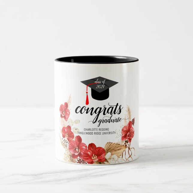 Studentfest klass av Blommigt-tvåtonskaffe M Två-Tonad Mugg (Center)