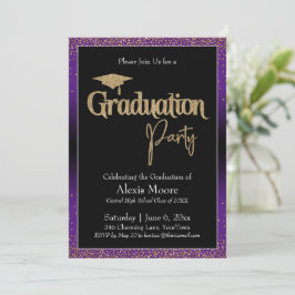 Studentfest Lila Ombre Confetti-inbjudan Inbjudningar