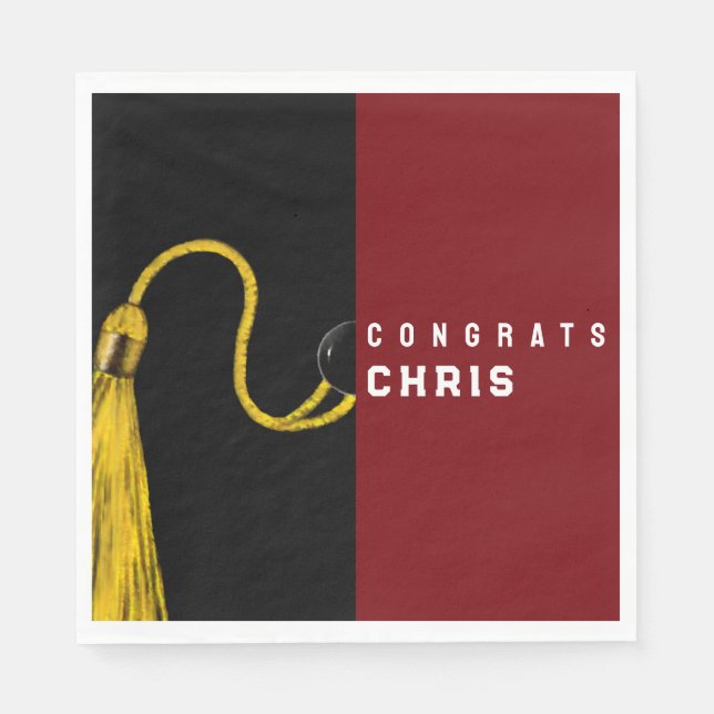 Studentfest Maroon Napkins Pappersservett (Framsidan)