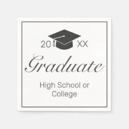 Studentfest Modern Minimalist White Black Pappersservett