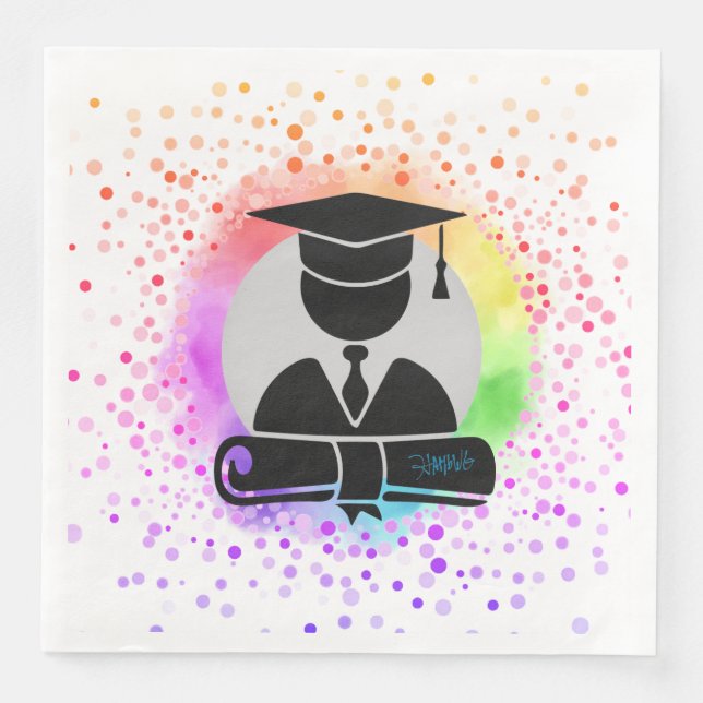 Studentfest Napkin Cap och Gown HAMbyWG Pappersservett (Framsida)