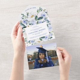 Studentfest om blå Blommigt Ro