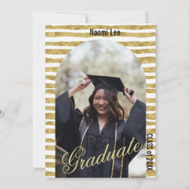 Studentfest om modern Golden Arc-Anpassningsbar Inbjudningar