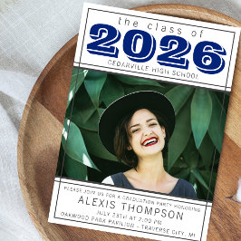 Studentfest Open House 2025 Photo Blue Inbjudningar