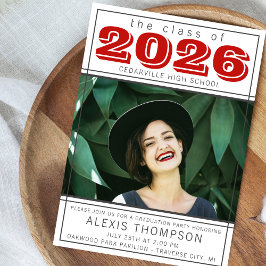 Studentfest Open House 2025 Photo Red Inbjudningar