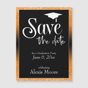 Studentfest Orange Black Ombre Magnetic Card