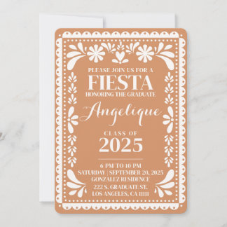 Studentfest Papel Picado Mexican Fiesta 2025 Inbjudningar