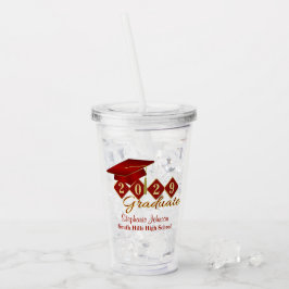 Studentfest Red & Guld Confetti Take Away Mugg