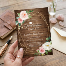 Studentfest Rustic Geometric  Blommigt