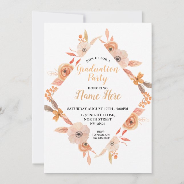 Studentfest Söt Inbjudan höstfälla Auburn (Framsida)