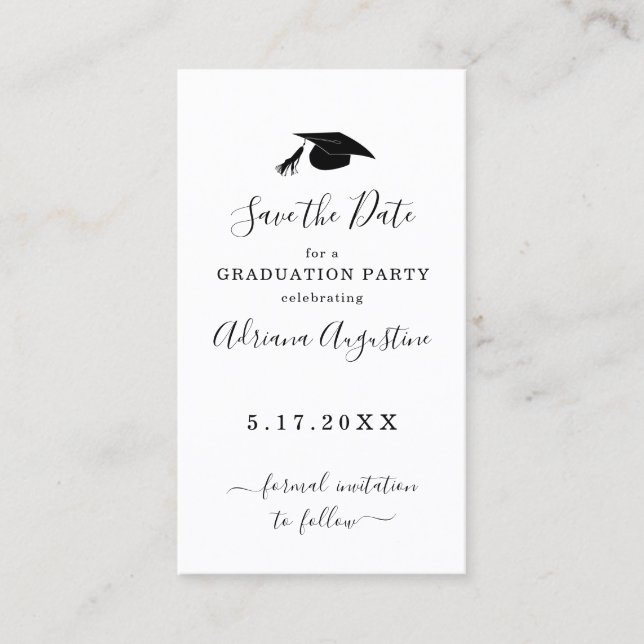 Studentfest Spara datum infoga Visitkort (Framsida)