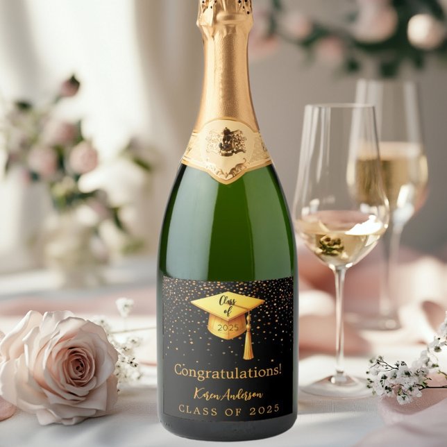 Studentfest student svart tak för guld 2025 (Skapare uppladdad)