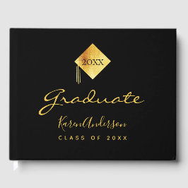 Studentfest svart guld-sockel gästböcker