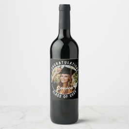 Studentfest Sweet Personlig Photo and Namn Vinflaska Etikett