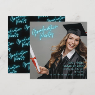 Studentfest Turcos Neon Modern Inbjudningar