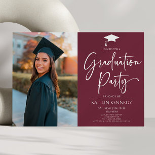 Studentfesten Bild i den moderna Eleganten Inbjudningar