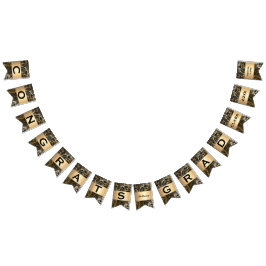 Studentfesten Black and Guld Damask Vimplar