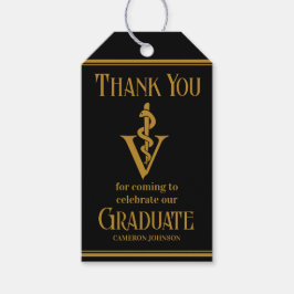 Studentfesten Black Guld Veterinary School Presentetikett