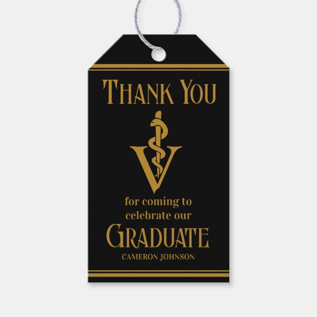 Studentfesten Black Guld Veterinary School Presentetikett (Framsidan)