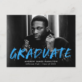 Studentfesten Blåmodern färgplatta - foto Inbjudan Vykort