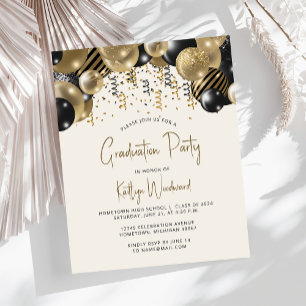 Studentfesten Budget Black Guld Balloon Arch