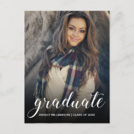 Studentfesten Celebrate Photo Black Ombre Inbjudan Vykort