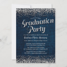 Studentfesten chic Denim och Diamoner Inbjudningar