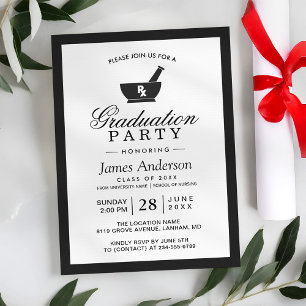 Studentfesten Classy Chic Pharmacy School Inbjudningar