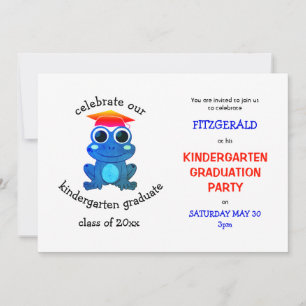 Studentfesten Cute Frog Kindergarten Inbjudningar