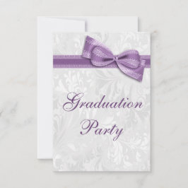 Studentfesten Damask & Faux Bow Girls Inbjudningar