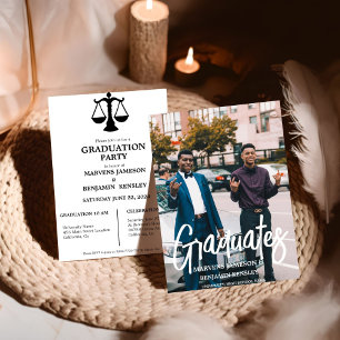 Studentfesten elegant Chic Twin Layout Inbjudningar