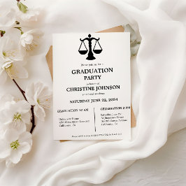 Studentfesten elegant Chic Typography Laywer Inbjudningar