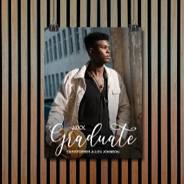 Studentfesten elegant Script Photo Poster