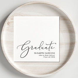 Studentfesten elegant Script White Pappersservett