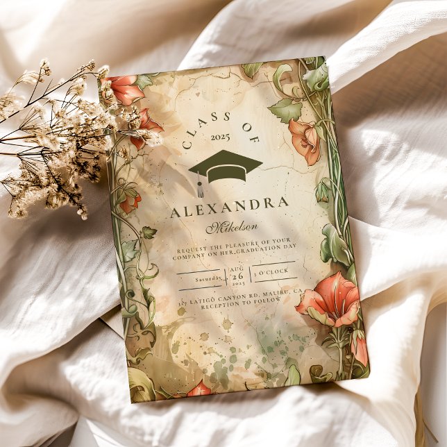 Studentfesten elegant Wildblombloom Inbjudningar (Skapare uppladdad)