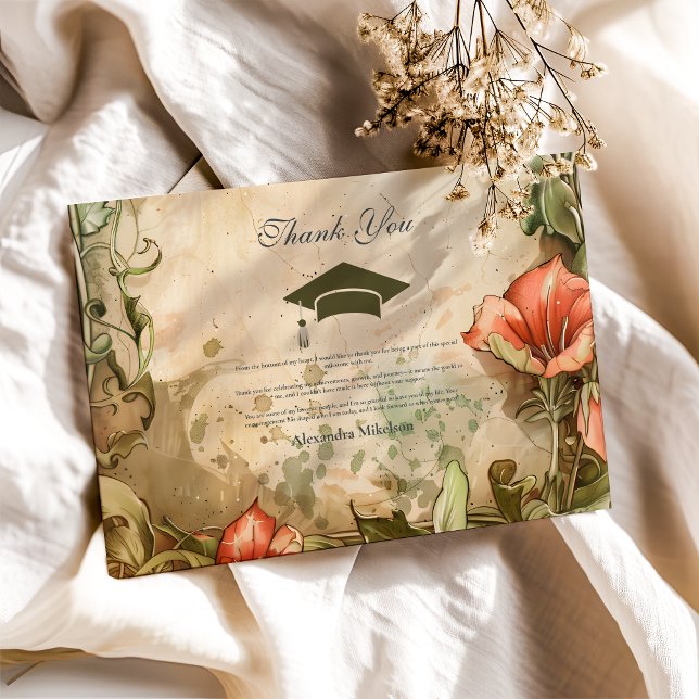 Studentfesten elegant Wildblombloom Tack Kort (Skapare uppladdad)