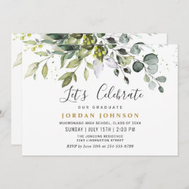 Studentfesten Eucalyptus Greenery Inbjudningar