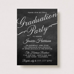Studentfesten finare Chalkboard Typography Inbjudningar