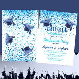 Studentfesten Firande i dubblan Blå Elegant Inbjudningar