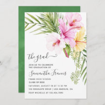 Studentfesten för tropisk Blommigt i vattenfärgsru