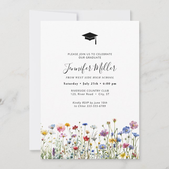 Studentfesten Foto för färgfulla blommor Julkort (Framsida)