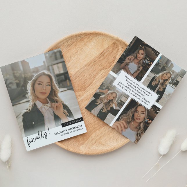 Studentfesten Fotokollage slutligen Inbjudningar (Skapare uppladdad)