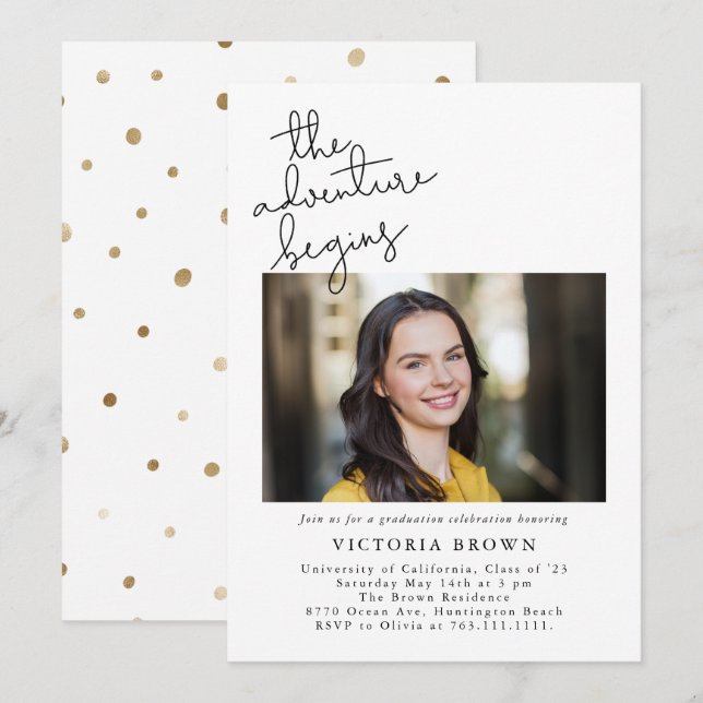 Studentfesten Foton i Äventyr börjar Inbjudningar (Fram/baksida)